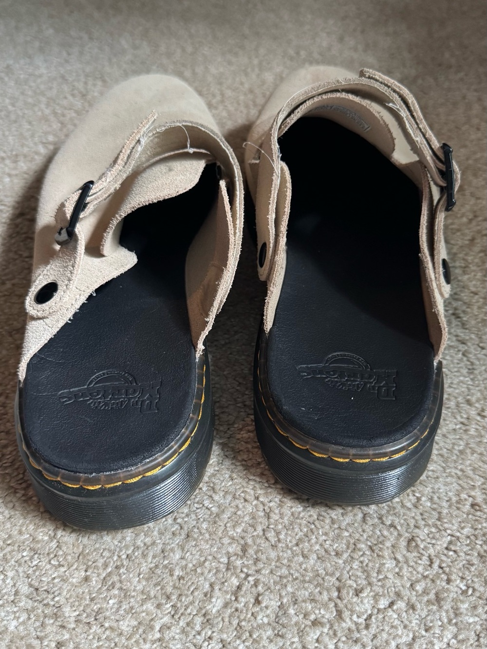 Dr. Martens Cream Suede Slip-On Loafers with Black Sole - Picture 4 of 8